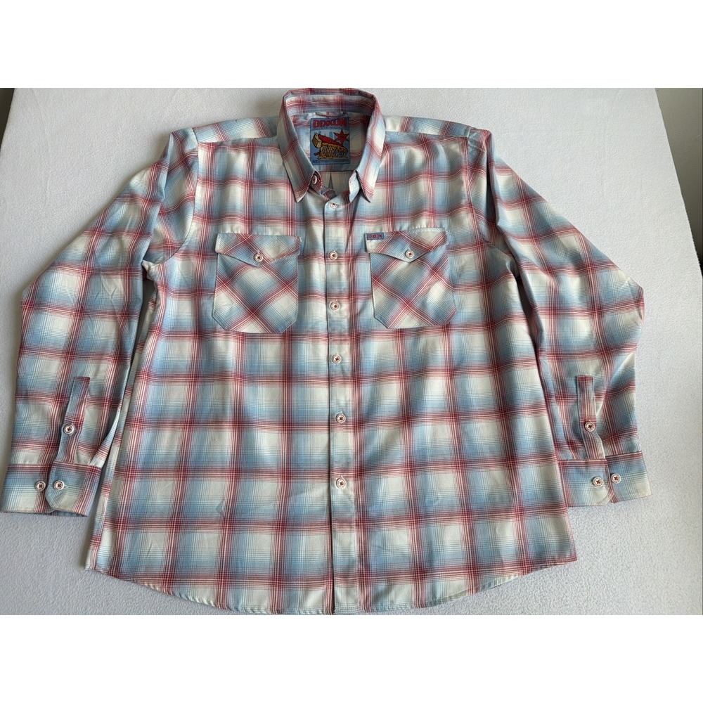 Dixxon Flannel Shirt Men’s 2XL Blue Plaid Button Up Windy City Chicago Pizza